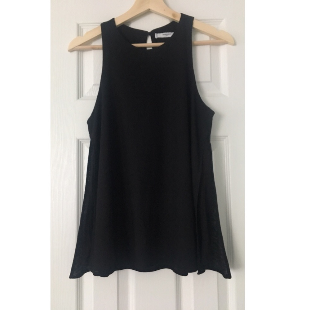 Mango black swing blouse